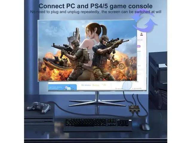 Alt view image 2 of 7 - HDMI 2.1 Ultra 8K HD Bi-Directional Switch 8K@60Hz 4K@120Hz 1in 2out, 2in 1out High Speed 48Gbps Splitter Converter Compatible with Xbox PS5 Projectors Monitors