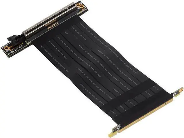 Alt view image 2 of 7 - PCI Express 3.0 Double 90 Degree Right Angle PCIe 3.0 x16 x16 Extension Cable 16x Riser Ribbon Extender For Graphics Vertical
