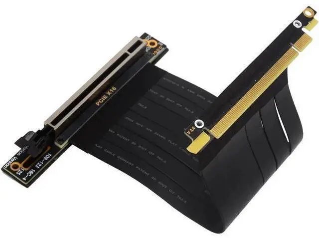 Alt view image 6 of 7 - PCI Express 3.0 Double 90 Degree Right Angle PCIe 3.0 x16 x16 Extension Cable 16x Riser Ribbon Extender For Graphics Vertical