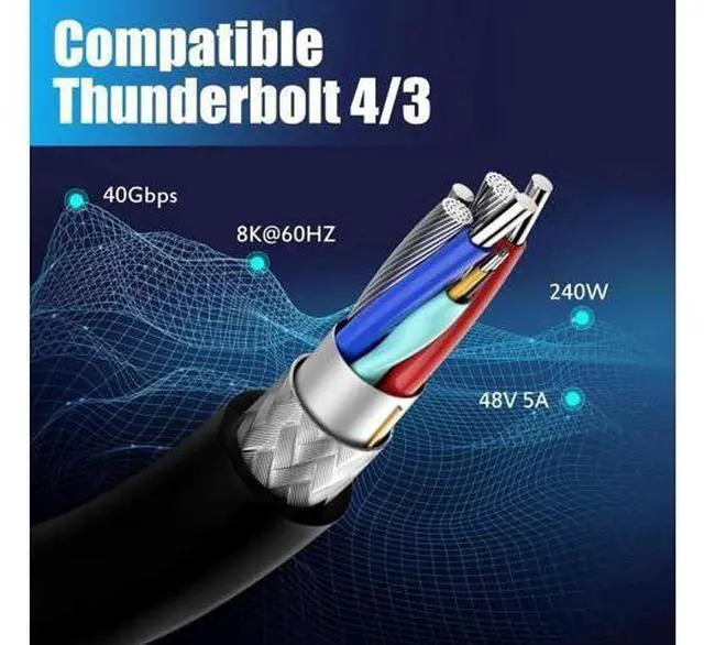 Alt view image 5 of 7 - 3.9ft Max USB 4.0 Type C Coiled Cable, Bidirectional 40Gbps, 240W PD Charging, 8K@60Hz Video, Left Right to Left Right Male Spring Spiral Cord for Thunderbolt 4/3, Smartphone, Laptop, Monitor
