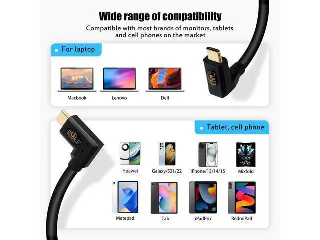 Alt view image 3 of 7 - Aomoproing 3.9ft USB 4.0 Type C Coiled Cable, Bidirectional 40Gbps, 240W PD Charging, 8K@60Hz Video, Straight to Up Down Angle Male Spring Spiral Cord for Thunderbolt 4/3, Smartphone, Laptop, Monitor