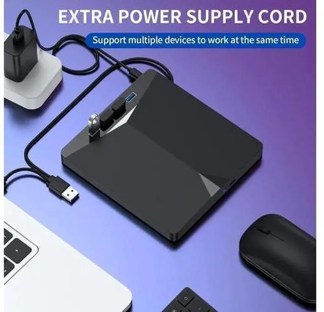 Alt view image 6 of 7 - External CD/DVD Drive for Laptop, 7 in 1 USB 3.0 & Type C DVD Player Portable DVD/CD Burner, ROM CD External DVD Drive for Laptop Compatible with Laptop Desktop PC Windows MacOS