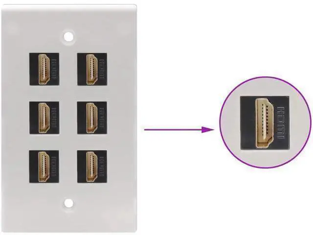 Alt view image 6 of 7 - 90 Degree HDMI Keystone Coupler, Gold Plated Right Angle HDMI Keystone Jack Insert Female to Female 3D 4K Coupler Adapter for Wall Plate (Black/5 Pack)