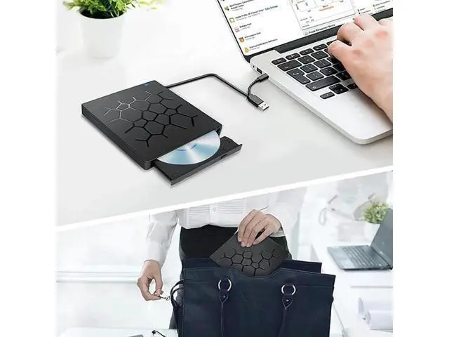 Alt view image 2 of 6 - External CD/DVD Drive USB 3.0 Type-C 6 in 1 DVD Drive PlayerOptical Drive With SD/TF & USB3.0 Slots Optical Drives For PC Laptop