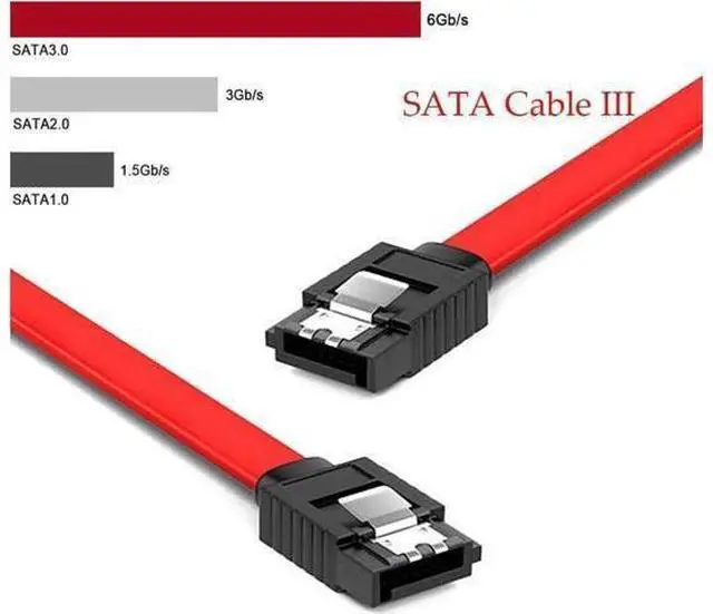 Alt view image 7 of 7 - 12-Pack SATA III Cable,SATA III 6.0 Gbps Data Cable Straight with Locking Latch 16 Inches SATA Cable Pack for HDDSSDCD and DVD Drives Red