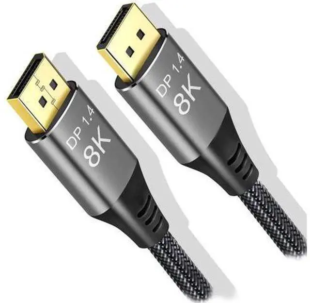 Main image of 8K DisplayPort Cable 1.4 15ft, Ultra HD 4K 144Hz, 8K 60Hz HBR3(7680x4320) High Speed 32.4Gbps, Long Braided Copper DP Display Port 1.4 1.2 Cord