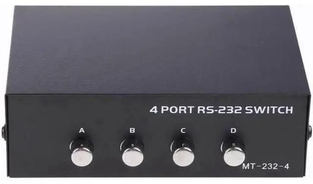 Main image of Aomoproing Metal Case 4 Port Manual Rs-232 Switch for Pc Sharing to Serial Device 4 in 1 Out for Computer Printer Communication