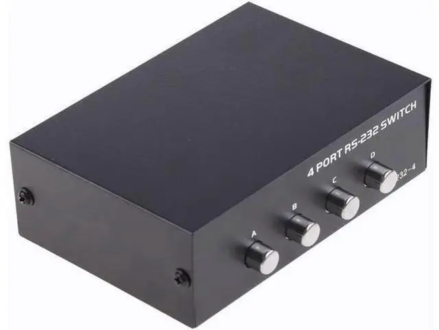 Alt view image 2 of 5 - Aomoproing Metal Case 4 Port Manual Rs-232 Switch for Pc Sharing to Serial Device 4 in 1 Out for Computer Printer Communication