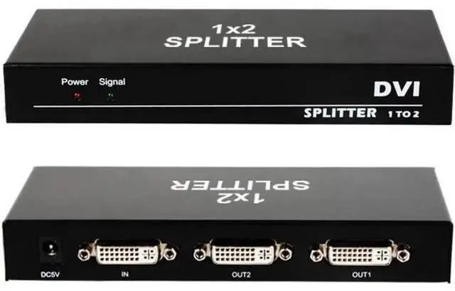 Main image of DVI Splitter 1 in 2 Out 2 Port DVI Dual Monitors Distribution Duplicator Video Splitter (EDID Management) Support Resolution up to 4K2K/30HZ for PC Laptop DVR Projector HDTV