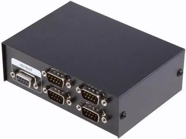 Alt view image 4 of 5 - Aomoproing Metal Case 4 Port Manual Rs-232 Switch for Pc Sharing to Serial Device 4 in 1 Out for Computer Printer Communication