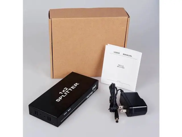 Alt view image 5 of 7 - DVI Splitter 1 in 2 Out 2 Port DVI Dual Monitors Distribution Duplicator Video Splitter (EDID Management) Support Resolution up to 4K2K/30HZ for PC Laptop DVR Projector HDTV