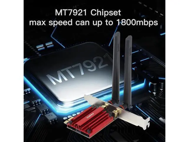 Alt view image 2 of 6 - WIFI 6 1800Mbps Bluetooth5.2 Dual Band 2.4G/5GHz 802.11AX WiFi Card Network Adapter PCI-E Wireless Card Adapter Windows10/11 PC