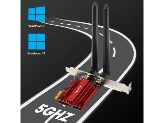 Alt view image 3 of 6 - WIFI 6 1800Mbps Bluetooth5.2 Dual Band 2.4G/5GHz 802.11AX WiFi Card Network Adapter PCI-E Wireless Card Adapter Windows10/11 PC