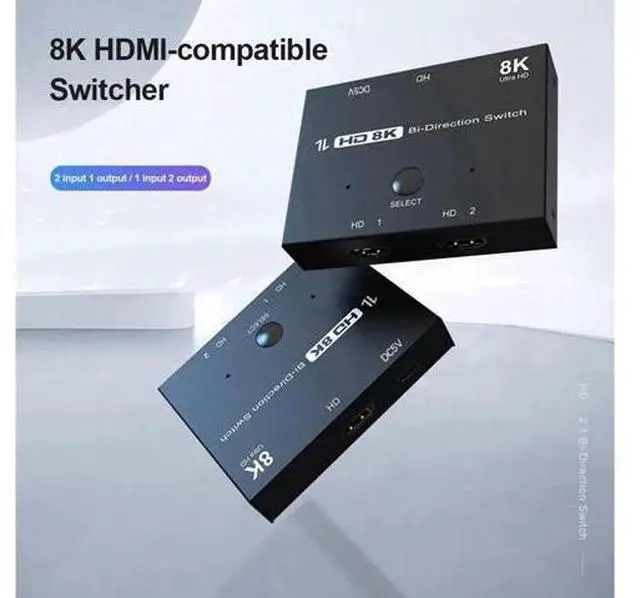 Alt view image 4 of 7 - Bi-Direction 8K HDMI Switcher, High Speed 48Gbps 2 in 1 out/1 in 2 out Splitter 8K@60Hz 4K@120Hz Directional 2.1 Converter for PS4 TV Box HDTV Xbox Projector