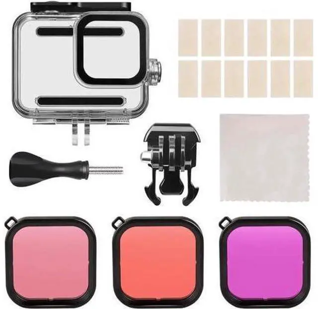 Alt view image 7 of 7 - Accessories for Gopro Hero 8 Black Kits with Waterproof Protective Housing Case + 3 Pack Diving Filter+ 12 PCS Anti-Fog Insert Kits for Gopro Hero 8 Action Camera