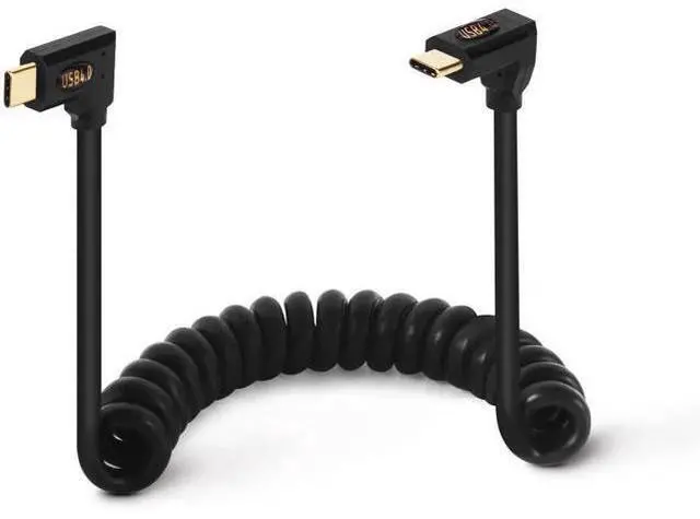 Main image of Aomoproing3.9ft USB 4.0 Type C Coiled Cable, Bidirectional 40Gbps, 240W PD Charging, 8K@60Hz Video, Left Right to Up Down Angle Male Spring Spiral Cord for Thunderbolt 4/3, Smartphone, Laptop, Monitor