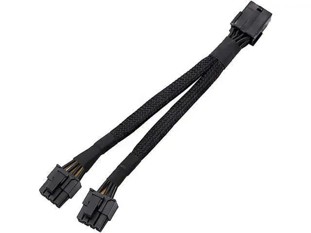Alt view image 2 of 5 - Aomoproing COMeap GPU VGA PCIe 8 Pin Female to Dual 2X 8 Pin (6+2) Male PCI Express Power Adapter Braided Y-Splitter Extension Cable 9-inch(23cm) 4/Pack