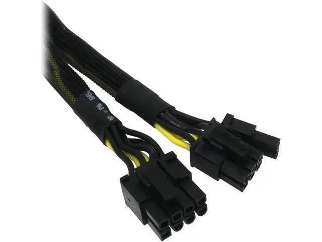Alt view image 4 of 5 - Aomoproing COMeap GPU VGA PCIe 8 Pin Female to Dual 2X 8 Pin (6+2) Male PCI Express Power Adapter Braided Y-Splitter Extension Cable 9-inch(23cm) 4/Pack