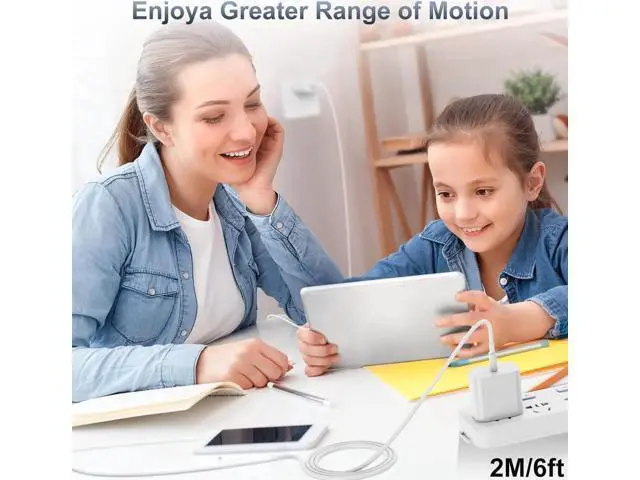 Alt view image 4 of 7 - iPhone 15 Fast Charger, 20W USB C Charging Block for Apple iPhone 15 Plus/15 Pro Max, iPad Pro 12.9/11 inch/4/3th/Air/Mini/6 Gen,iPad Wall Plug Power Adapter Cube Brick/6ft Type C to C Cable Cord Long