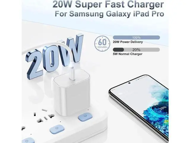 Alt view image 6 of 7 - iPhone 15 Fast Charger, 20W USB C Charging Block for Apple iPhone 15 Plus/15 Pro Max, iPad Pro 12.9/11 inch/4/3th/Air/Mini/6 Gen,iPad Wall Plug Power Adapter Cube Brick/6ft Type C to C Cable Cord Long