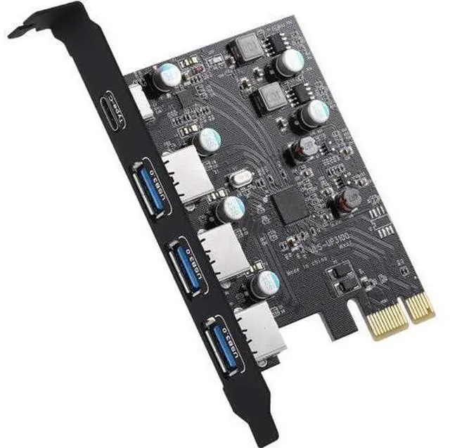Main image of Aomoproing PCIe USB 3.0 Card 5Gbps Super Speed with Type C (1)& Type A(3) PCI Express x1 Internal USB Port Cards for Window 7/8/10 and MAC OS 10.8.2 Above