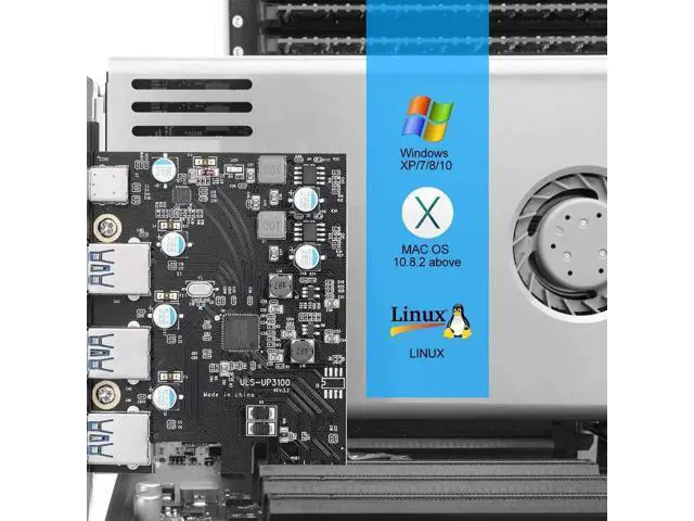 Alt view image 6 of 7 - Aomoproing PCIe USB 3.0 Card 5Gbps Super Speed with Type C (1)& Type A(3) PCI Express x1 Internal USB Port Cards for Window 7/8/10 and MAC OS 10.8.2 Above