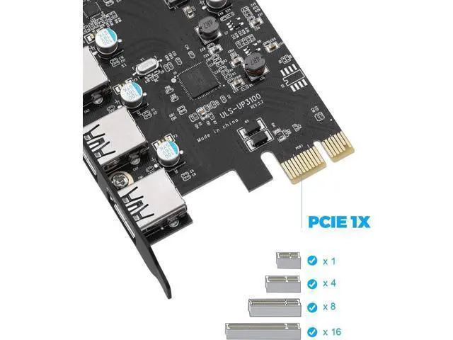 Alt view image 7 of 7 - Aomoproing PCIe USB 3.0 Card 5Gbps Super Speed with Type C (1)& Type A(3) PCI Express x1 Internal USB Port Cards for Window 7/8/10 and MAC OS 10.8.2 Above