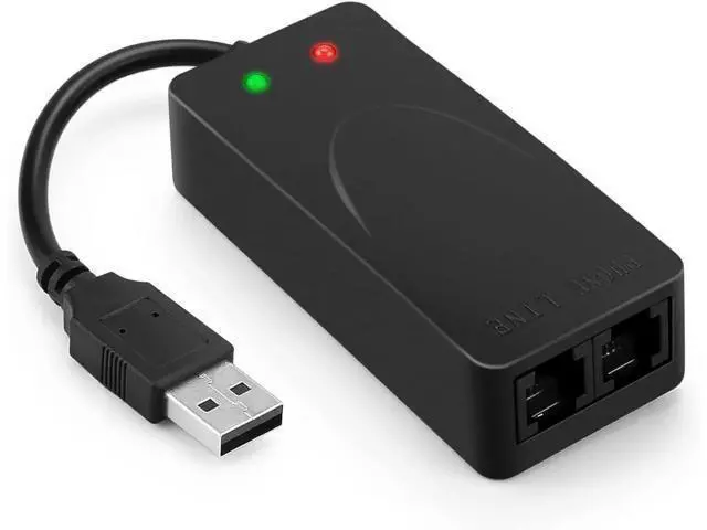 Alt view image 4 of 7 - USB 56K Voice Fax Data External V.90 V.92 Modem With Dual Ports, Compatible With Windows 98SE/2000/ME/XP/Vista/Win 7/Win 8/Win 10 Support Auto-Dial, Tone and Pulse Dialing, Auto Answer, Auto Retrain