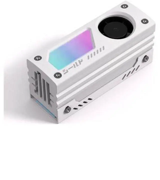 Main image of Shield ARGB M.2 SSD Heatsink with Build-in 20mm PWM Fan, Premium Aluminum Design,5V 3-Pin ARGB Sync, High-Performance SSD Cooler for M.2 2280-White-1 Pack