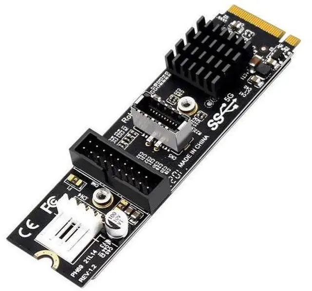 Alt view image 4 of 7 - Aomoproing 5Gbps Type-E USB 3.1 Front Panel Socket & USB 2.0 to NVME NGFF M-Key Express Card VL805 Adapter for Motherboard