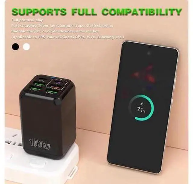 Alt view image 2 of 3 - 150W Super Fast Charge Flash Charge 4USb Multi-port 120W tablet charger Double type-c
