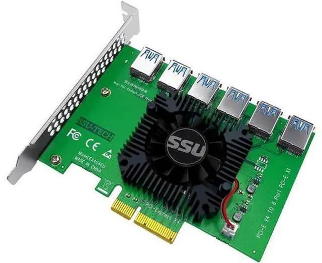 Main image of PCI Express X4 20Gb 1 to 6 Riser Card PCI-E to PCI-E Adapter PCIE Slot 4X to 16X USB 3.0 Riser Extender For Bitcoin Miner Mining