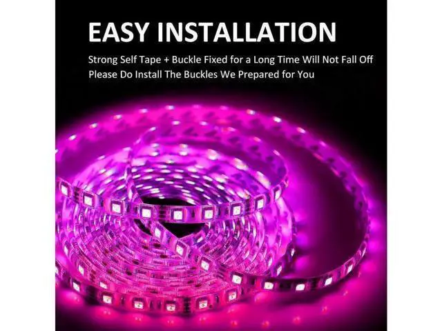 Alt view image 4 of 7 - LED Strip Lights with Remote 300 LEDs 16.4FT Light Stripe with RGB 5050 LED 16 Color Changing and 4 Modes Dimmable Led Stripe Lights 12V Stripe Light for Indoor and Outdoor Decoration