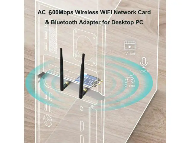 Alt view image 4 of 7 - 1200M WiFi PCI Express Adapter Dual Band 5GHz/2.4GHz Wireless Bluetooth PCI-E Network Card Adapter for PC Desktop Windows 10