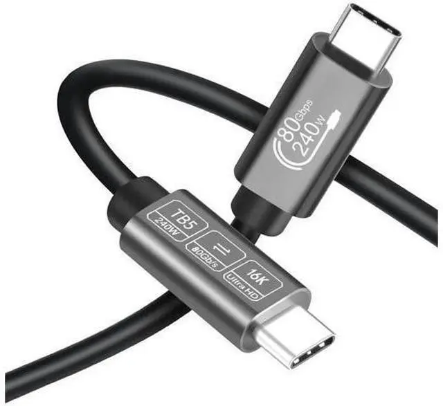 Main image of USB4 for Thunderbolt 5 Cable 3.3ft (1m) 80Gbps, 240W PD Fast Charging, 16K/8K Video, Compatible with MacBook Pro/Air, iPad Pro, Dell XPS, Surface Laptop, Galaxy Book