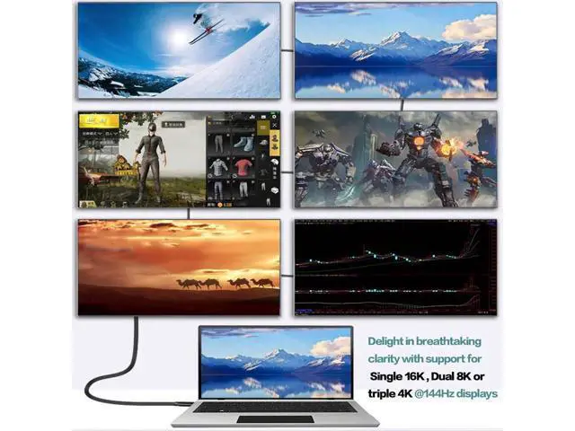 Alt view image 2 of 6 - USB4 for Thunderbolt 5 Cable 3.3ft (1m) 80Gbps, 240W PD Fast Charging, 16K/8K Video, Compatible with MacBook Pro/Air, iPad Pro, Dell XPS, Surface Laptop, Galaxy Book