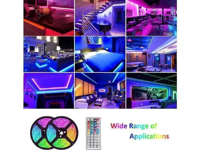 Alt view image 7 of 7 - LED Strip Lights 600 Led 32.8ft RGB 5050 LED Light Stripe 16 Color Changing 4 Modes Dimmable Led Stripe Lights with Remote 12V Stripe Light for Indoor and Outdoor Decoration