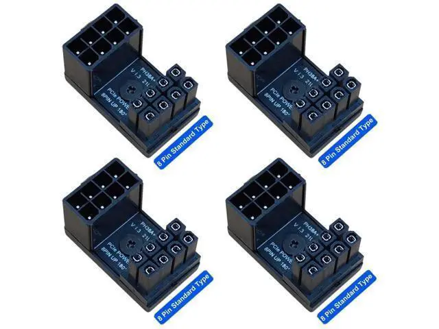 Alt view image 2 of 5 - Aomoproing 4-Pack 8 Pin 180 Degree Adapter, Standard Type GPU VGA PCIe 8 Pin U Turn 180 Degree Angle Connector Power Adapter Board for Desktop Graphics Card