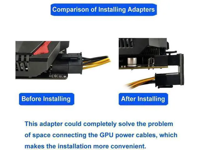 Alt view image 3 of 5 - Aomoproing 4-Pack 8 Pin 180 Degree Adapter, Standard Type GPU VGA PCIe 8 Pin U Turn 180 Degree Angle Connector Power Adapter Board for Desktop Graphics Card