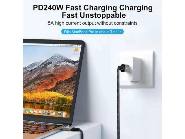 Alt view image 7 of 7 - USB4 Cable with Thunderbolt 4, 240W Charging, 40Gbps Data, 8K@60Hz 4K120Hz HDR, PD3.1, USB C to USB C, for MacBook M1-M3, Mac Studio, Laptops, Monitor 1.64FT