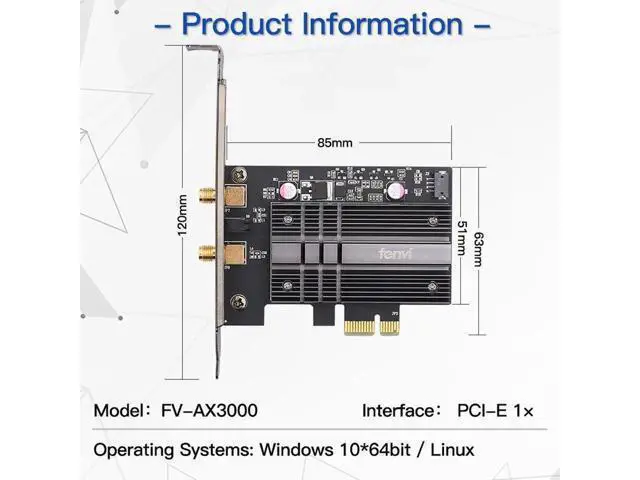Alt view image 2 of 7 - 3000Mbps Wifi 6 Intel AX200 PCIe Wireless Wifi Network Adapter Wi-Fi Card 2.4G/5Ghz 802.11ac/ax Bluetooth 5.1 For PC Desktop