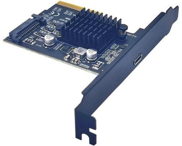 Alt view image 2 of 6 - USB 3.2 GEN2*2 20Gbps PCIE Card PCI Express 3.0 X4 to TYPE C Expansion Adapter PCI-E USB C Riser SATA Power 1 Port TYPE-C for PC