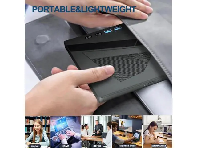 Alt view image 3 of 7 - 7-in-1 External CD/DVD Drive for Laptop, USB 3.0 and Type-C Portable DVD Player CD/DVD +/-RW Burner,Reader Rewriter Writer Disk Duplicator Compatible with Windows XP/7/8/10, Linux MacOS