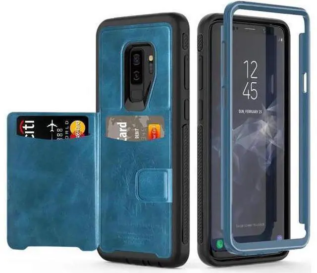 Main image of Galaxy S9 Plus Wallet Case Samsung S9 Plus Wallet Case with Card Holder Slots Shockproof Protective Case for Samsung Galaxy S9 Plus 6.2 inch (2018) Blue
