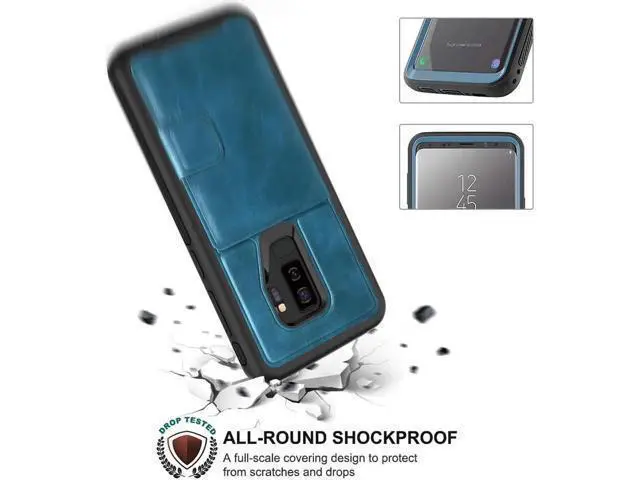 Alt view image 3 of 6 - Galaxy S9 Plus Wallet Case Samsung S9 Plus Wallet Case with Card Holder Slots Shockproof Protective Case for Samsung Galaxy S9 Plus 6.2 inch (2018) Blue