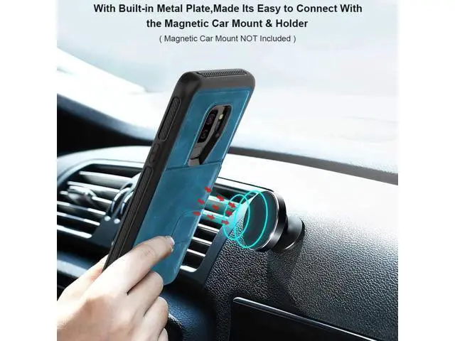 Alt view image 4 of 6 - Galaxy S9 Plus Wallet Case Samsung S9 Plus Wallet Case with Card Holder Slots Shockproof Protective Case for Samsung Galaxy S9 Plus 6.2 inch (2018) Blue