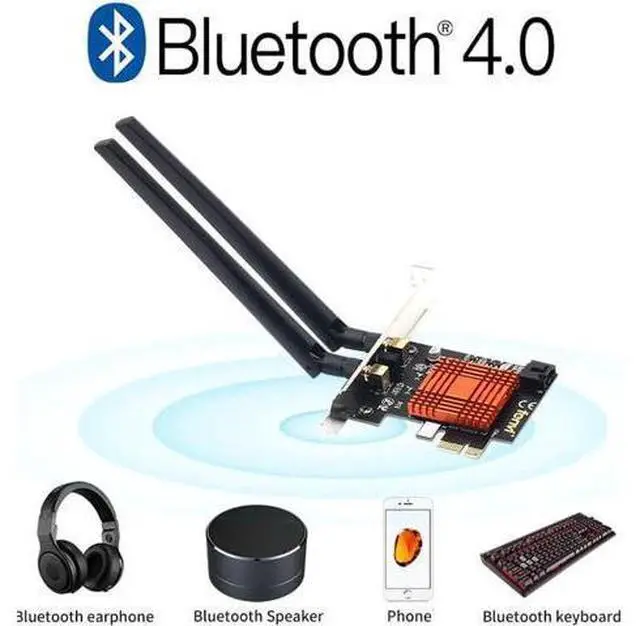Alt view image 6 of 6 - Dual Band AC 1200Mbps Wireless Bluetooth WiFi Card WiFi PCIe Network Adapter 5GHz/2.4GHz PCI Express Network Wlan BT4.0