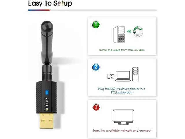 Alt view image 5 of 7 - USB WIFI Bluetooth Adapter 600M AC Dual Band 2.4G/5G USB Ethernet WiFi Dongle Receiver Wireless Network Card for PC Laptop