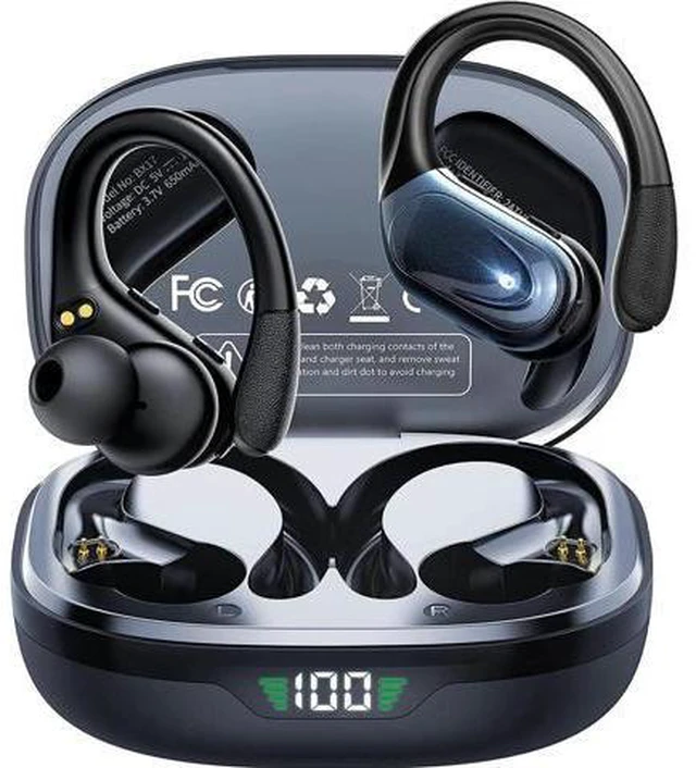 Main image of Wireless Earbuds, in Ear Bluetooth Headphones with Built-in Mic, 75Hrs Playtime Sport Earphones with Digital Display & CVC 8.0, IPX7 Waterproof Over-Ear Headphones for Workout Running Outdoor
