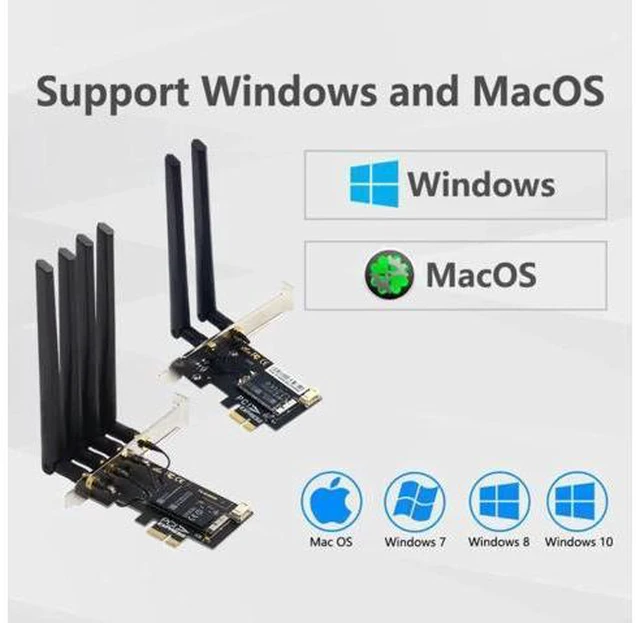 Alt view image 2 of 14 - Dual Band BCM94360CD 1750Mbps 802.11ac WiFi Bluetooth 4.0 PCIE Wireless Adapter MacOS Hackintosh Dekstop PC
